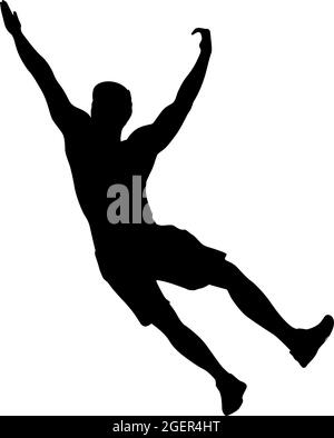 Silhouette of a pull up workout steps on a white background. Stock Vector