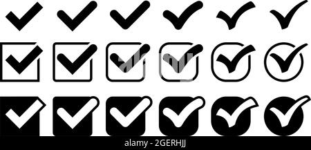 Vector check mark icons on transparent background Stock Vector Image ...