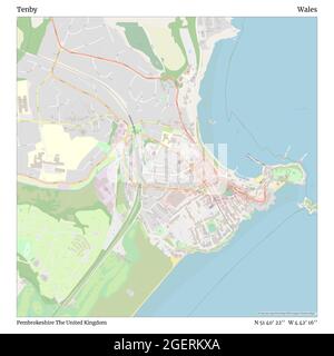 Road Map Of Tenby, Wales Stock Photo - Alamy