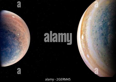 Alien planets in the outer space. Elements of this image furnished by NASA. Stock Photo