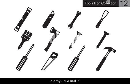Construction tools icon set simple style vector image Stock Vector