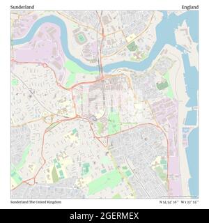 Sunderland, Sunderland, United Kingdom, England, N 54 54' 16'', W 1 22' 55'', map, Timeless Map published in 2021. Travelers, explorers and adventurers like Florence Nightingale, David Livingstone, Ernest Shackleton, Lewis and Clark and Sherlock Holmes relied on maps to plan travels to the world's most remote corners, Timeless Maps is mapping most locations on the globe, showing the achievement of great dreams Stock Photo