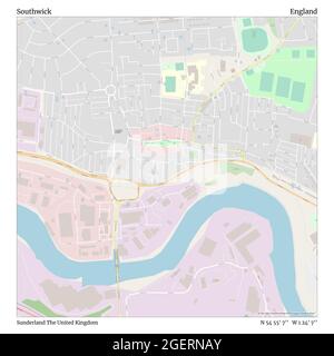 Southwick, Sunderland, United Kingdom, England, N 54 55' 7'', W 1 24' 7'', map, Timeless Map published in 2021. Travelers, explorers and adventurers like Florence Nightingale, David Livingstone, Ernest Shackleton, Lewis and Clark and Sherlock Holmes relied on maps to plan travels to the world's most remote corners, Timeless Maps is mapping most locations on the globe, showing the achievement of great dreams Stock Photo