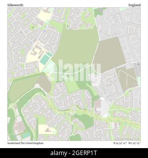 Silksworth, Sunderland, United Kingdom, England, N 54 52' 12'', W 1 25' 15'', map, Timeless Map published in 2021. Travelers, explorers and adventurers like Florence Nightingale, David Livingstone, Ernest Shackleton, Lewis and Clark and Sherlock Holmes relied on maps to plan travels to the world's most remote corners, Timeless Maps is mapping most locations on the globe, showing the achievement of great dreams Stock Photo