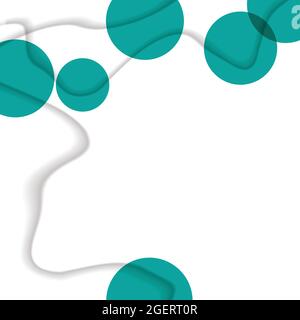 Abstract background with colorful paper cut shapes. Design for poster, banner, card. White and green abstract round illustration. 3D paper images with Stock Vector