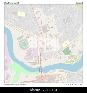 Monkwearmouth, Sunderland, United Kingdom, England, N 54 54' 52'', W 1 22' 56'', map, Timeless Map published in 2021. Travelers, explorers and adventurers like Florence Nightingale, David Livingstone, Ernest Shackleton, Lewis and Clark and Sherlock Holmes relied on maps to plan travels to the world's most remote corners, Timeless Maps is mapping most locations on the globe, showing the achievement of great dreams Stock Photo