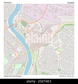 Road Map Of Inverness, Scotland Stock Photo - Alamy