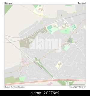 Hartford, Cheshire, United Kingdom, England, N 53 14' 42'', W 2 33' 4'', map, Timeless Map published in 2021. Travelers, explorers and adventurers like Florence Nightingale, David Livingstone, Ernest Shackleton, Lewis and Clark and Sherlock Holmes relied on maps to plan travels to the world's most remote corners, Timeless Maps is mapping most locations on the globe, showing the achievement of great dreams Stock Photo