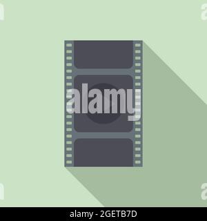 Video editing icon flat vector. Editor clip Stock Vector