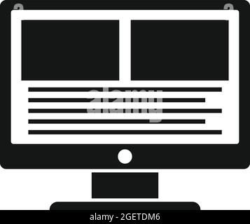 Computer video edit icon simple vector. Design production Stock Vector