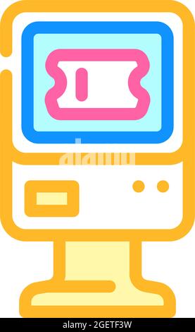 ticket vending machine icon color illustration Stock Vector Image & Art ...