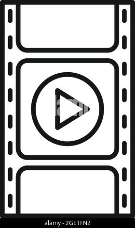 Video editing icon outline vector. Editor clip Stock Vector