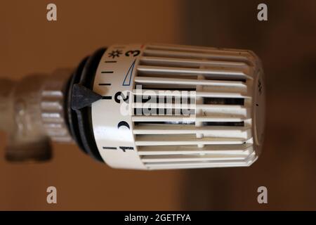 Temperature controller for heating water cooler in the room. Stock Photo