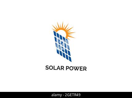 Sun solar energy logo design template. solar tech panel design, Solar Energy Logo Stock Vector