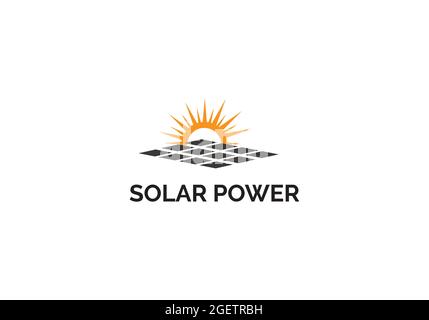 Sun solar energy logo design template. solar tech panel design, Solar Energy Stock Vector