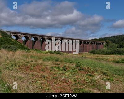 viaduct over the Big Water of Fleet, part of the old Portpatrick & Wigtownshire Joint Railway. Cairnsmore of Fleet NNR, Dumfries & Galloway, Scotland Stock Photo