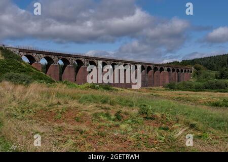 viaduct over the Big Water of Fleet, part of the old Portpatrick & Wigtownshire Joint Railway. Cairnsmore of Fleet NNR, Dumfries & Galloway, Scotland Stock Photo