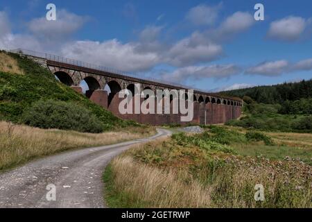 viaduct over the Big Water of Fleet, part of the old Portpatrick & Wigtownshire Joint Railway. Cairnsmore of Fleet NNR, Dumfries & Galloway, Scotland Stock Photo