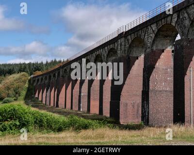 viaduct over the Big Water of Fleet, part of the old Portpatrick & Wigtownshire Joint Railway. Cairnsmore of Fleet NNR, Dumfries & Galloway, Scotland Stock Photo