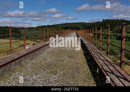 viaduct over the Big Water of Fleet, part of the old Portpatrick & Wigtownshire Joint Railway. Cairnsmore of Fleet NNR, Dumfries & Galloway, Scotland Stock Photo