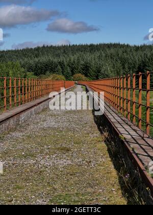 viaduct over the Big Water of Fleet, part of the old Portpatrick & Wigtownshire Joint Railway. Cairnsmore of Fleet NNR, Dumfries & Galloway, Scotland Stock Photo