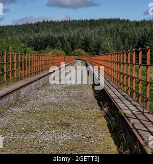 viaduct over the Big Water of Fleet, part of the old Portpatrick & Wigtownshire Joint Railway. Cairnsmore of Fleet NNR, Dumfries & Galloway, Scotland Stock Photo