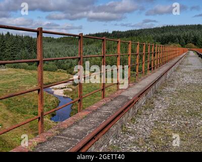 viaduct over the Big Water of Fleet, part of the old Portpatrick & Wigtownshire Joint Railway. Cairnsmore of Fleet NNR, Dumfries & Galloway, Scotland Stock Photo