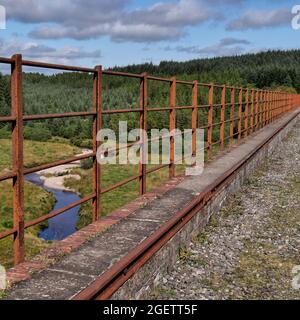 viaduct over the Big Water of Fleet, part of the old Portpatrick & Wigtownshire Joint Railway. Cairnsmore of Fleet NNR, Dumfries & Galloway, Scotland Stock Photo