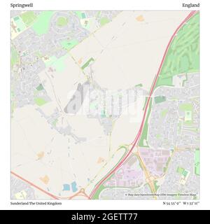 Springwell, Sunderland, United Kingdom, England, N 54 55' 9'', W 1 33' 11'', map, Timeless Map published in 2021. Travelers, explorers and adventurers like Florence Nightingale, David Livingstone, Ernest Shackleton, Lewis and Clark and Sherlock Holmes relied on maps to plan travels to the world's most remote corners, Timeless Maps is mapping most locations on the globe, showing the achievement of great dreams Stock Photo