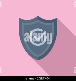 Data shield icon flat vector. Cyber protect Stock Vector