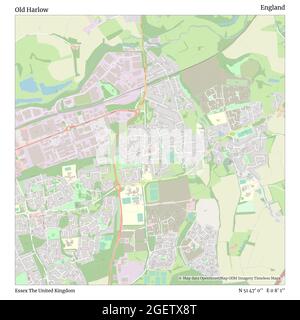 Old Harlow, Essex, United Kingdom, England, N 51 47' 0'', E 0 8' 1'', map, Timeless Map published in 2021. Travelers, explorers and adventurers like Florence Nightingale, David Livingstone, Ernest Shackleton, Lewis and Clark and Sherlock Holmes relied on maps to plan travels to the world's most remote corners, Timeless Maps is mapping most locations on the globe, showing the achievement of great dreams Stock Photo