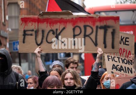 Protest for Kill the Bill Manchester. UK . Protest began in  Manchester Piccadilly. Protesters are rallying against government legislation aimed at curtailing disruptive protests in the UK. Picture credit  garyroberts/worldwidefeatures.com Stock Photo