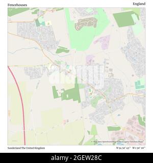Fencehouses, Sunderland, United Kingdom, England, N 54 50' 45'', W 1 30' 20'', map, Timeless Map published in 2021. Travelers, explorers and adventurers like Florence Nightingale, David Livingstone, Ernest Shackleton, Lewis and Clark and Sherlock Holmes relied on maps to plan travels to the world's most remote corners, Timeless Maps is mapping most locations on the globe, showing the achievement of great dreams Stock Photo