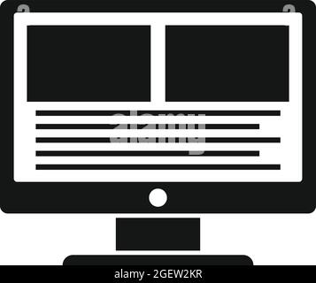 Computer video edit icon simple vector. Design production Stock Vector