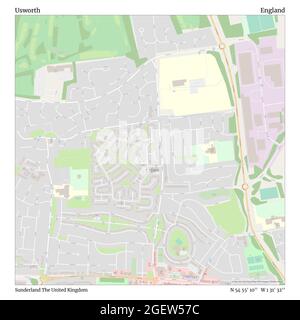 Usworth, Sunderland, United Kingdom, England, N 54 55' 10'', W 1 31' 32'', map, Timeless Map published in 2021. Travelers, explorers and adventurers like Florence Nightingale, David Livingstone, Ernest Shackleton, Lewis and Clark and Sherlock Holmes relied on maps to plan travels to the world's most remote corners, Timeless Maps is mapping most locations on the globe, showing the achievement of great dreams Stock Photo