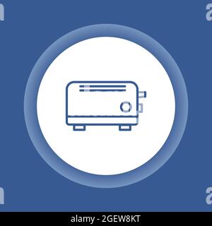 Toaster color line icon. Electrical device for making toast. Household equipment. Sign for web page, mobile app, banner. Stock Vector
