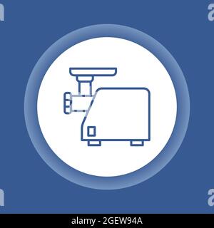 Electric meat grinder color line icon. Kitchen appliance. Household equipment. Sign for web page, mobile app, banner. Stock Vector