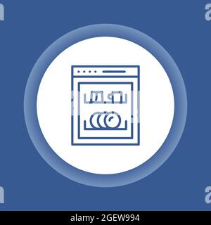 Dishwasher color line icon. Household equipment. Sign for web page, mobile app, banner. Stock Vector