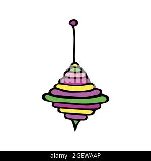 Color vector illustration of a whirligig child s toy. Stock Vector