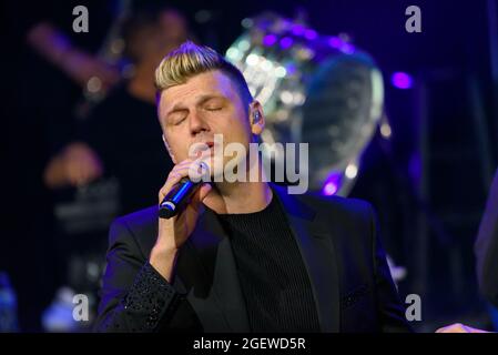 Las Vegas, NV, USA. 20th Aug, 2021. ***HOUSE COVERAGE*** Nick Carter pictured at The After Party performance, with Nick Carter, AJ McLean, Wanya Morris & Joey Fatone at The Venetian Resort Las Vegas in Las Vegas, NV on August 20, 2021. Credit: Gdp Photos/Media Punch/Alamy Live News Stock Photo