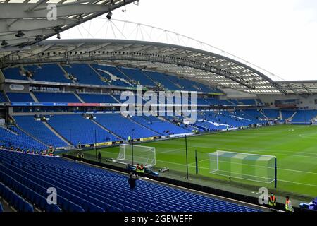 Brighton, UK. 21st Aug, 2021. A general view of The Amex Stadium before the Premier League match between Brighton & Hove Albion and Watford at The Amex on August 21st 2021 in Brighton, England. (Photo by Jeff Mood/phcimages.com) Credit: PHC Images/Alamy Live News Stock Photo