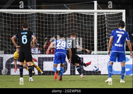 Empoli, Italy. 21st Aug, 2021. Ciro Immobile (SS Lazio) scores a goal during Empoli FC vs SS Lazio, Italian football Serie A match in Empoli, Italy, August 21 2021 Credit: Independent Photo Agency/Alamy Live News Stock Photo