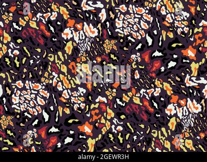 Seamless leopard pattern. Abstract colorful African design. Fashion style. Textile background. Stock Vector