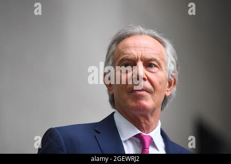 File photo dated 06/06/21 of former prime minister Tony Blair, who sent UK troops into Afghanistan 20 years ago, who has said Britain has a 'moral obligation' to stay until 'all those who need to be are evacuated'. Issue date: Saturday August 21, 2021. Stock Photo