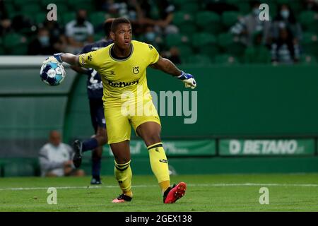 Lisbon, Portugal. 21st Aug, 2021. Belenenses SAD's goalkeeper Luiz Felipe in action during the Portuguese League football match between Sporting CP and Belenenses SAD at Jose Alvalade stadium in Lisbon, Portugal on August 21, 2021. (Credit Image: © Pedro Fiuza/ZUMA Press Wire) Stock Photo