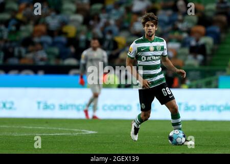 Lisbon, Portugal. 21st Aug, 2021. Daniel Braganca of Sporting CP in action during the Portuguese League football match between Sporting CP and Belenenses SAD at Jose Alvalade stadium in Lisbon, Portugal on August 21, 2021. (Credit Image: © Pedro Fiuza/ZUMA Press Wire) Stock Photo