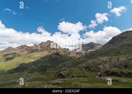 Panorama from the Gavia Pass, Italy Stock Photo