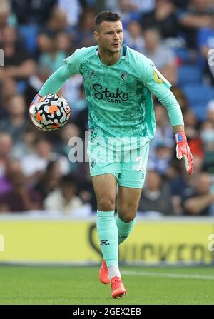 Brighton and Hove, England, 21st August 2021. Daniel Bachmann of Watford during the Premier League match at the AMEX Stadium, Brighton and Hove. Picture credit should read: Paul Terry / Sportimage Stock Photo