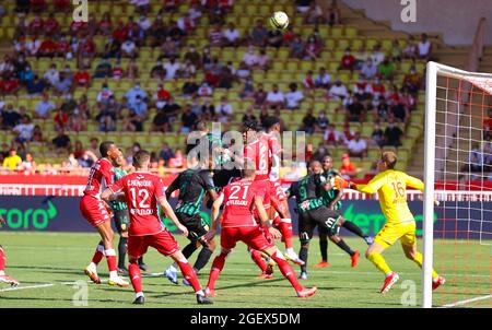 Monaco, Monte-Carlo - August 21, 2021: AS Monaco - RC Lens Football Match, French/France Ligue 1 with in the Stade Louis II. Mandoga Media Stock Photo