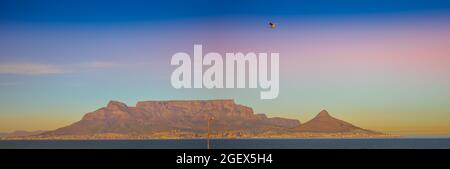 Panoramic Table mountain and Lion's head in Cape town South Africa Stock Photo